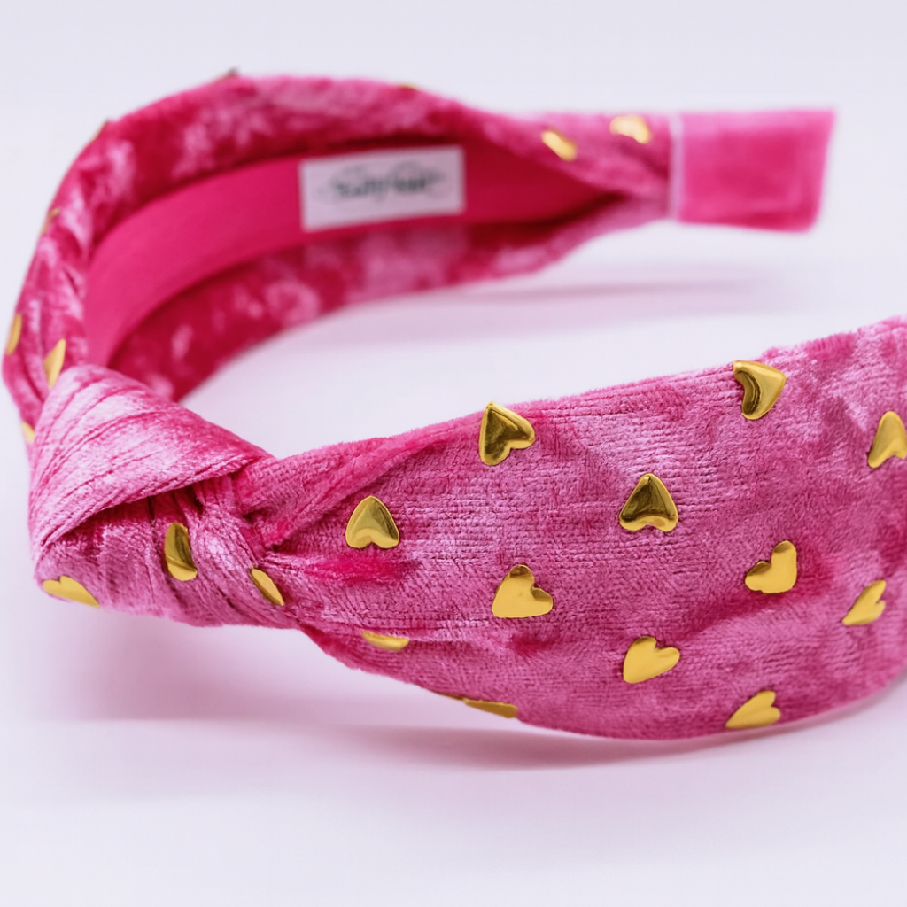 'Gold Heart' Studded Kids Knot Headband