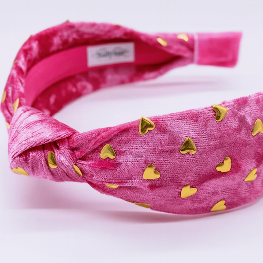 'Gold Heart' Studded Kids Knot Headband