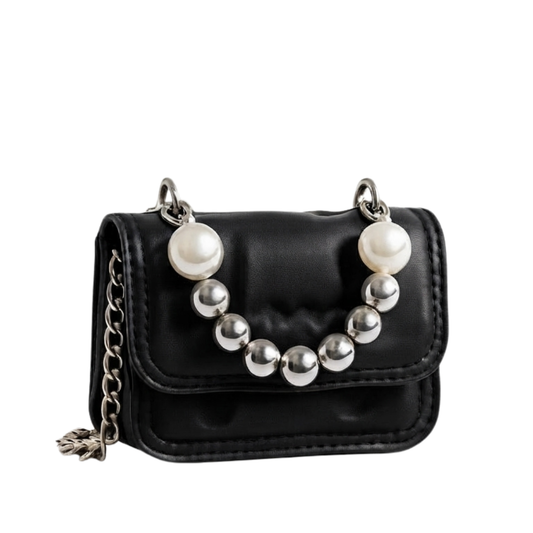 Mini Pearl Black Crossbody