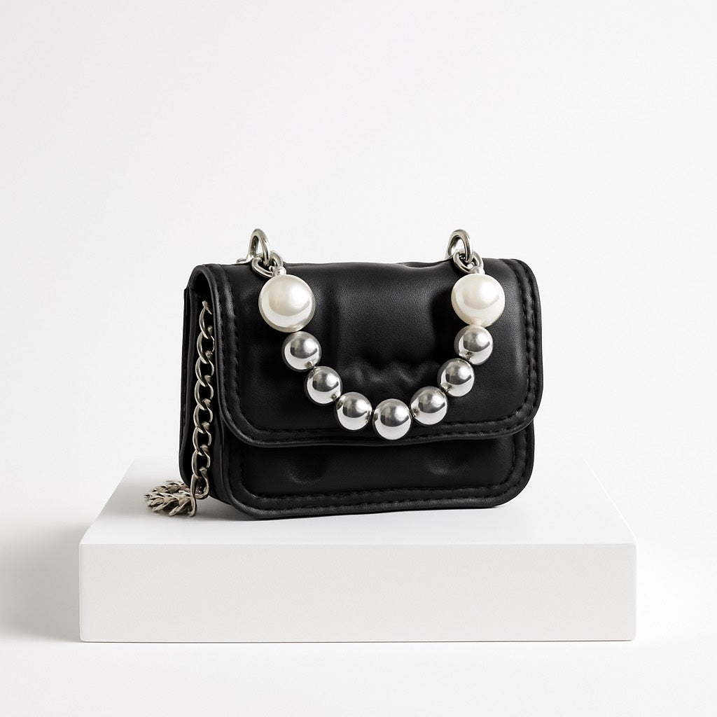 Mini Pearl Black Crossbody