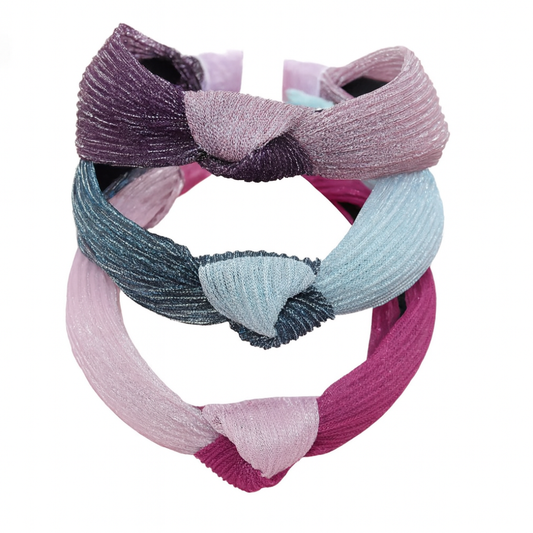 Two-toned Pleated Headbands (3-pack)